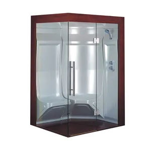 new design 2 person steam bath room/massage steam swing door glass frameless shower room/steam room with chairs