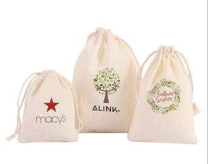 Customizable Canvas Cotton Double <b>String</b> Handbag Shoe Dust Drawstring <b>Bag</b> Recyclable Eco-Friendly for Food Snack Packaging Logo - Product Image 1