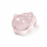 Perles de chat en quartz rose naturel, breloques en cristal de guérison pour bijoux DIY
