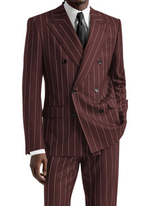 Abito da <span class=keywords><strong>Sposo</strong></span> Slim Fit di Lusso con Dettagli Ricamati, <span class=keywords><strong>Doppiopetto</strong></span>, Completo Formale da Uomo per Occasioni di Lavoro e Banchetti, Due Pezzi - Product Image 4