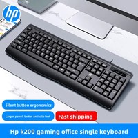 H.P KM100 Keyboard Mouse Berkabel Ringan Senyap 1000 DPI untuk Windows Desktop Laptop USB Bisnis Kantor Gaming Tersedia di Stok