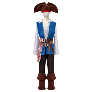 Uniforme de jeu de Halloween européen américain Hommes Femmes Caraïbes Pirate Capitaine Sailor TV & Movie Cosplay Costume de jeu de rôle - Product Image 2