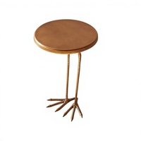 Table console ronde en laiton avec design de pieds d'oiseau, faite à la main, moderne, durable, meubles de salon