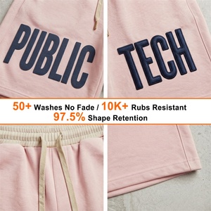 Pantalones Cortos Casuales para Hombre con Cintura de Parches y Estampado Personalizado, Fabricante de Marca Privada, Pantalones Cortos Deportivos Holgados con Bordado 3D para Verano - Product Image 2