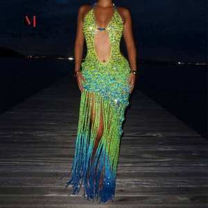 Vestido Mini Modesto <span class=keywords><strong>de</strong></span> Ganchillo Satinado Hecho a Mano LM D83 con Apliques Florales 3D, Cola Dramática con Volantes, Estilo Y2K Dulce y Cintura Natural - Product Image 5