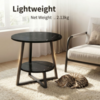 Tables d'appoint modernes en acier inoxydable double couche pour canapé et chevet, portables et écologiques, vente en gros transfrontalière
