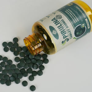 Comprimés de Spiruline 500mg avec <span class=keywords><strong>Vitamine</strong></span> A, Fer, <span class=keywords><strong>B12</strong></span>, Protéines Végétales, Superaliment, Nutrition Quotidienne pour Adultes Actifs, Marque Privée OEM - Product Image 1