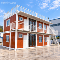 VICDOWEX Bâtiment Modulaire Préfabriqué en Conteneurs, Panneaux Sandwich en Acier, Design Contemporain pour Entrepôt, Bureau et Personnel