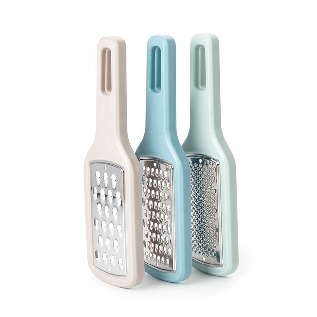 Plastic Handle Sustainable Kitchen Gadgets Manual Stainless Steel Grater Stackable 3 Pcs Vegetable Grater Set