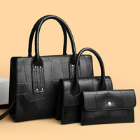 Sac à main pour femme en cuir PU de luxe, ensemble de mode imperméable 3 en 1, sac à main et porte-monnaie pour femme