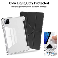 Étui Redmi Pad 2 SE 9,7 pouces 2026 avec support pour stylet, fonction veille automatique, magnétique, support pliable multi-angles 3+Y, dos en cuir PU rigide et acrylique