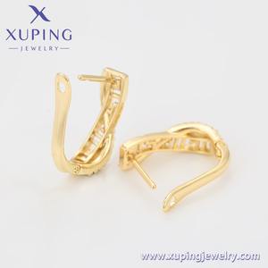 أقراط حلقية X001205315 من XUPING مطلية بالذهب عيار 14 قيراط بتصميم المفتاح اليوناني مرصعة بالزركون للنساء للمناسبات الأنيقة متوفرة بكميات كبيرة - Product Image 6
