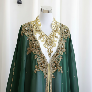 ชุดเดรสชายหาดยาวถึงพื้นสำหรับผู้หญิงสไตล์โมร็อกโกอิสลามชุดเดรสแขนยาวระบายอากาศได้ดีทันสมัย - Product Image 1