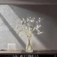 Bunga Delphinium Ajacis Buatan Berkualitas Tinggi Grosir FloDecor, Sutra Kecil 3 Cabang, Hiasan Meja Rumah, Halloween
