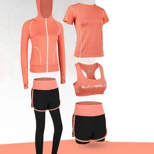 Ensemble chemise et collant d'athlétisme <span class=keywords><strong>de</strong></span> Compression, ensemble <span class=keywords><strong>de</strong></span> survêtement <span class=keywords><strong>de</strong></span> gymnastique pour femmes, vêtements <span class=keywords><strong>de</strong></span> Fitness, <span class=keywords><strong>combinaison</strong></span> <span class=keywords><strong>de</strong></span> sport pour hommes, 5 pièces - Product Image 1
