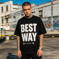 Ropa Urbana Estilosa para Hombre, Camisetas Holgadas de Poliéster Grueso con Estampado de Sublimación Colorido, Estilo Hip Hop, con Logotipo Personalizado