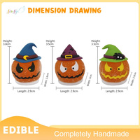 Adornos de Pastel con Cabeza de Calabaza 3D Hechos a Mano, Material de Azúcar Comestible, Decoración para Cupcakes y Postres para Fiestas de Halloween