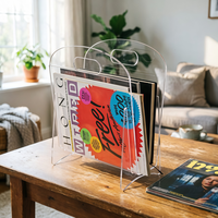 Organisateur de comptoir en acrylique transparent personnalisé pour documents et magazines
