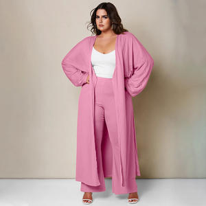 N8158 Completo Moda <span class=keywords><strong>Donna</strong></span> Autunno Inverno <span class=keywords><strong>Stile</strong></span> Europeo e Americano: Cappotto Lungo e Pantaloni Casual Larghi - Product Image 2