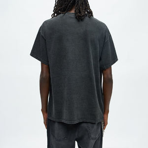 KingSen Men's 100% Cotton Rhinestone Cross Oversized T <b>Shirt</b> Dropped Shoulder Loose Fit Washed Casual Tee for Streetwear - Product Image 5