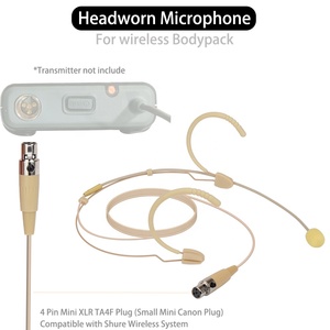 Micrófono de diadema de alta gama con doble auricular para Shure, Sennheiser, <span class=keywords><strong>AKG</strong></span>, MiPro, Audio Technica, 4 pines TA4F, 3 pines TA3F, 3.5mm - Product Image 5