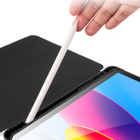 Triple pli porte-crayon souple étui en cuir à rabat pour IPad Air 6 11 pouces 2024 / Air 5 4 /ipad 10th 9 8