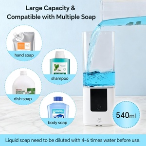 เครื่องจ่ายสบู่เหลวแบบติดผนังสำหรับห้องน้ำ แบบขายส่ง พร้อมเซ็นเซอร์  แบบชาร์จไฟผ่าน USB  แบบอัตโนมัติ - Product Image 3