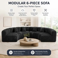 Canapé modulaire 6 pièces pour animaux de compagnie, canapé nuage en forme de U pour salon familial