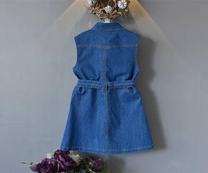 Venta al por Mayor con Envío Gratuito, Chaleco Vaquero Azul para Niñas, Vestido sin Mangas para Niñas, Compras en Línea en Tailandia - Product Image 2