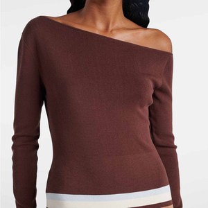 <span class=keywords><strong>Robe</strong></span> à manches longues à épaules dénudées de haute qualité <span class=keywords><strong>Robe</strong></span> de soirée élégante <span class=keywords><strong>Robe</strong></span> longue plissée à rayures - Product Image 3