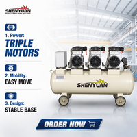 Kompresor Udara Portabel SHENYUAN SYW1100*3-150L 22kw Piston Direct Drive Berpelumas Oli Senyap 8Bar/116Psi Berat 100kg