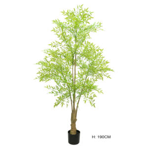 Fábrica de Guangdong, venta al por mayor, hojas de seda falsas, 130cm, plantas artificiales en maceta, vegetación, árbol Nandina Artificial para casa de jardín - Product Image 3