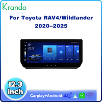 Lecteur multimédia automobile 12,3 pouces 8 cœurs avec GPS pour Toyota RAV4 2020-2025, CarPlay, vidéo, autoradio Android, lecteur DVD, autoradio stéréo