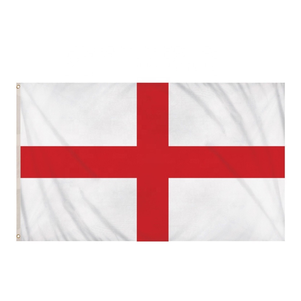 3x5 Ft England Englisch Banner Gedruckte weiße rote Kreuz Polyester Flagge