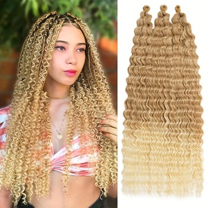 Produit transfrontalier très demandé : Perruque tressée au crochet style européen et américain, Deep Twist, Deep Wave, mèche <span class=keywords><strong>de</strong></span> cheveux 90-130g, permable - Product Image 2