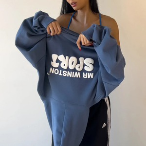 Fabricación de ropa personalizada Mujeres Baggy Heavyweight Sudaderas de gran tamaño 3D Puff Impresión Sudadera con capucha Unisex Streetwear Sudaderas con capucha - Product Image 2
