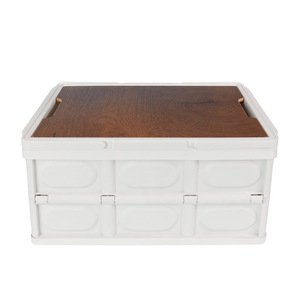 Foldable Wooden Lid Storage <b>Box</b> 34x23x19cm For Dogs <b>Cats</b> PP Wood Material - Product Image 2