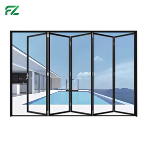 Porte pliante en verre à cadre étroit <span class=keywords><strong>de</strong></span> conception moderne <span class=keywords><strong>de</strong></span> haute qualité, cloison pliable en aluminium pour salon, hôtel, prévention des incendies, isolation thermique - Product Image 5