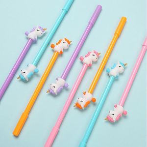Stylo licorne fantaisie et original avec capuchon coréen Kawaii, encre gel bleue, multicolore, pour fournitures scolaires, étudiants, Kawaii - Product Image 2