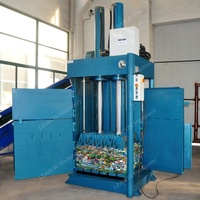 Presse à balles hydraulique verticale à double cylindre compacte avec moteur et roulement pour le compactage de déchets plastiques, fibres, vêtements et canettes