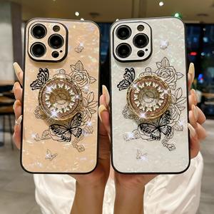 Nueva Funda de Teléfono de Lujo con Diseño de Flores y Mariposas de Diamantes para <span class=keywords><strong>iPhone</strong></span> 15 14 13 12 <span class=keywords><strong>11</strong></span> Plus Pro Max - Product Image 1
