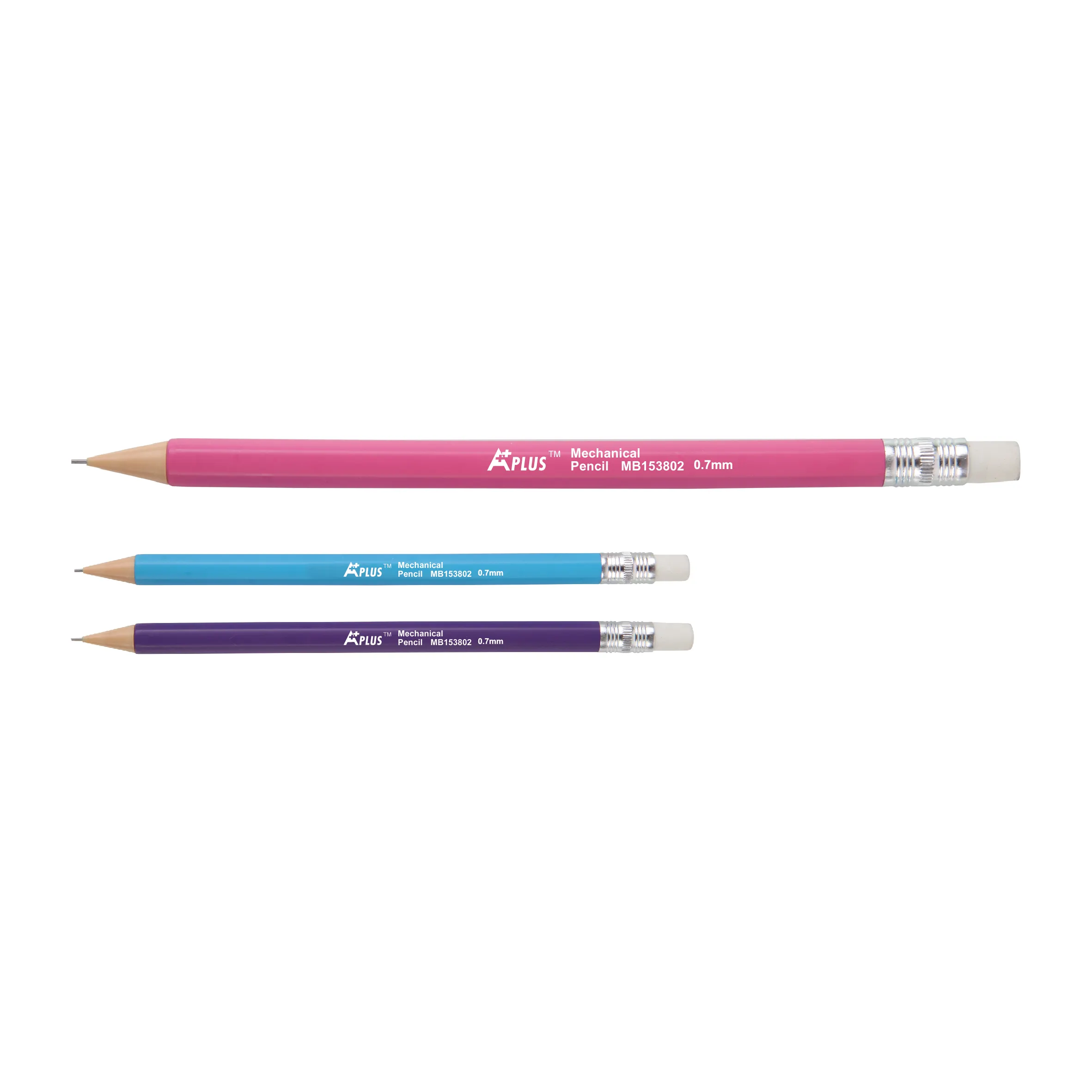HB/2B kurşun kalem şeklinde mekanik kurşun kalem 0.7mm 1.0mm ile silgi dolum yüksek kalite özel Logo