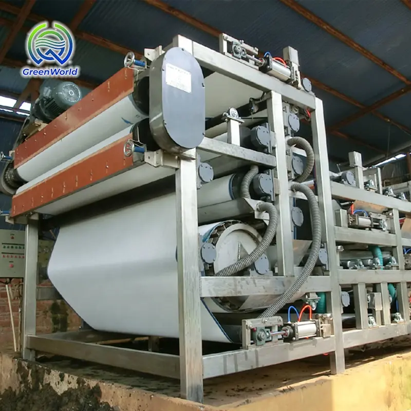 Machine d'assèchement de boues à bande haute pression pour traitement des boues biosolides Machine de traitement de l'eau par filtre-presse à boues à bande
