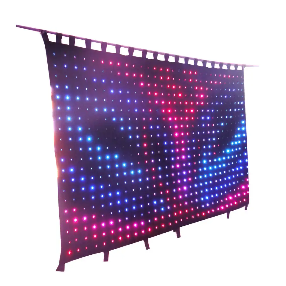 Fabrieksprijs Led Vision Gordijn Dmx512 Sound Control Rgb Led Vision Gordijnen Voor Party Club Ktv