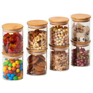 Best Sale Modern Kitchen Borosilicate Glass <b>Spice</b> <b>Jar</b> with Bamboo Lid Airtight & Dishwasher Safe - Product Image 1