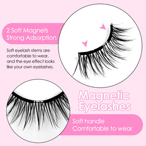 Cils magnétiques réutilisables sans colle, effet 3D naturel, en fibres synthétiques, format voyage, pour usage quotidien – Offre Spéciale - Product Image 4