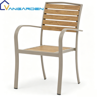 Ensemble table et chaises de jardin en pierre frittée, moderne, luxueux, durable, résistant aux intempéries et aux UV, empilable, en aluminium