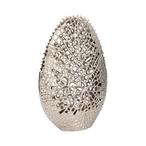 Vaso Ovale in Metallo Contemporaneo con Design Traforato Intricato per Arredamento Soggiorno - Product Image 3