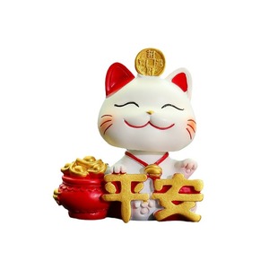 รูปปั้นแมวกวักเรซิ่นตกแต่งรถยนต์ ของตกแต่งภายในรถยนต์สำหรับวางบนคอนโซลกลาง - Product Image 3