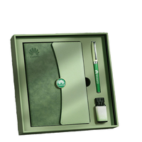 Cadeau de professeur étudiant à l'étudiant vert personnalisé luxe Journal Set cahier avec stylo et tasse sous vide carnet bouteille d'eau